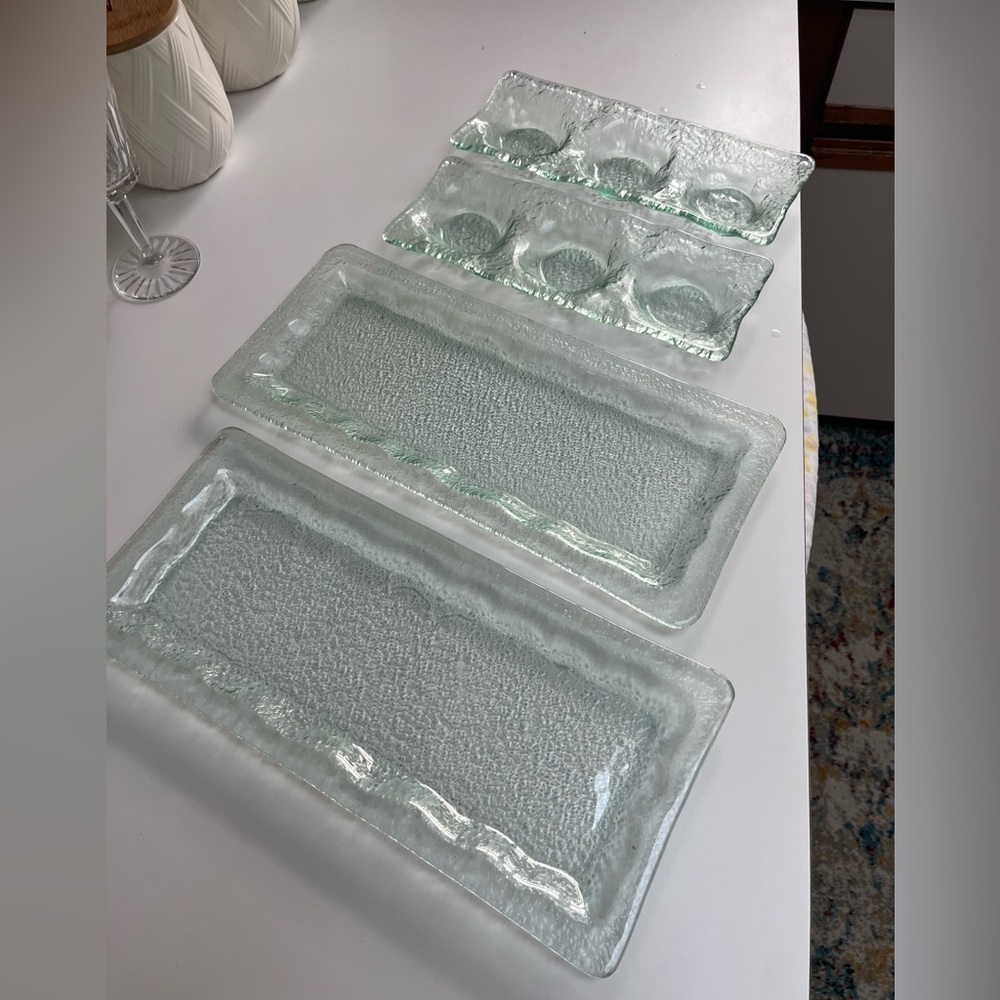 izabel lam new york textured glass serving platters